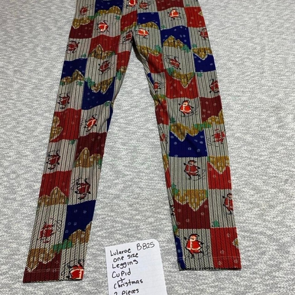 Lularoe One Size Leggings Cupid & Christmas 2 Pieces. SKU-B825